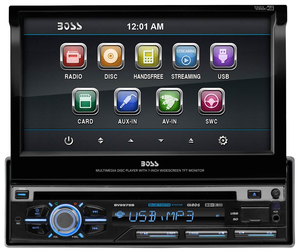 Boss BV9979B 7" Touchscreen CD/DVD MP3 Car Player USB/SD AUX Receiver Bluetooth