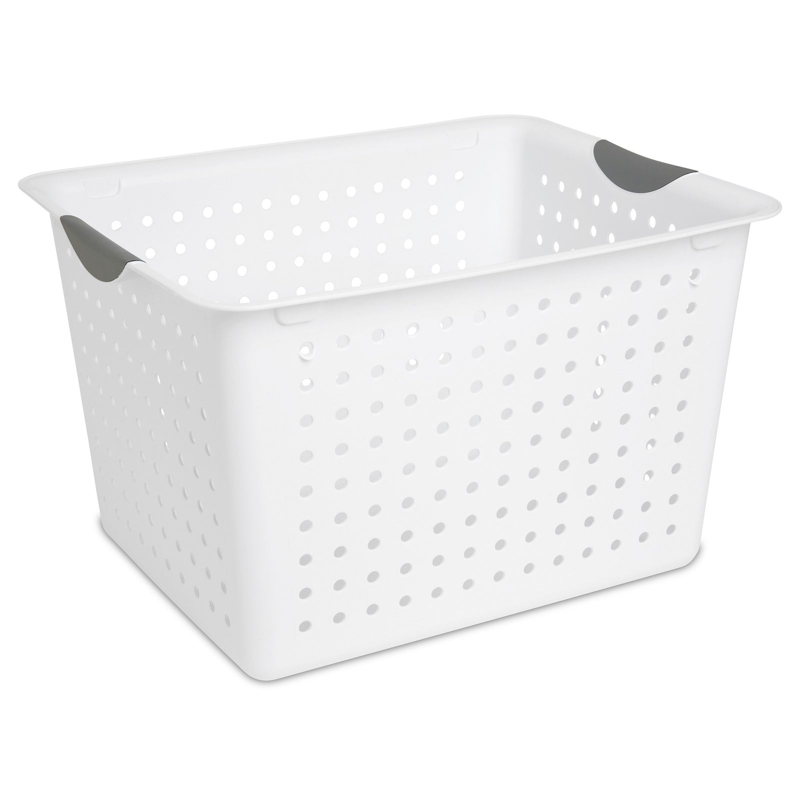 Sterilite Large Deep Durable Ultra Plastic Storage Basket Tote, White (6 Pack) - VMInnovations