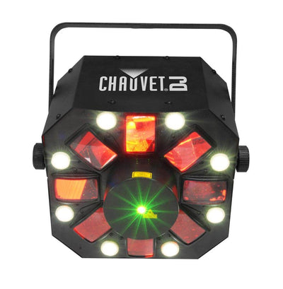 (2) Chauvet SWARM 5 FX RGBAW LED DJ Derby Laser Lights w/ Bags, Cables & Clamps
