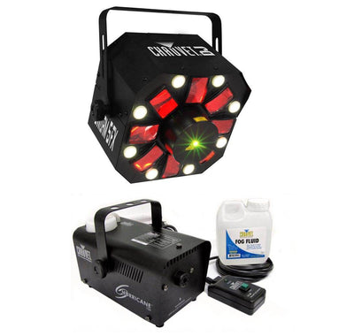 Chauvet DJ Swarm 5 Strobe Laser Light Effect w/ Hurricane Pro Fog Smoke Machine