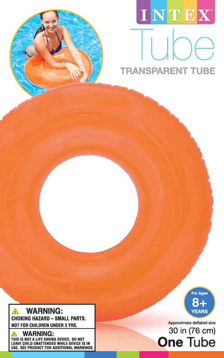 Intex Transparent Inflatable Swimming Pool Tube Raft, Colors May Vary (3-Pack)