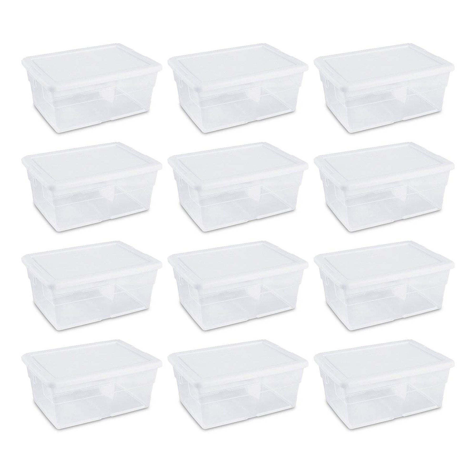 Sterilite 16 Quart Plastic Storage Container (12 Pack) & 6 Quart Tote (24 Pack) - VMInnovations