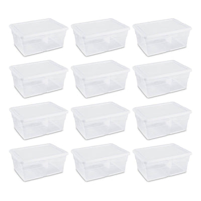 Sterilite 16 Quart Plastic Storage Container (12 Pack) & 6 Quart Tote (24 Pack) - VMInnovations