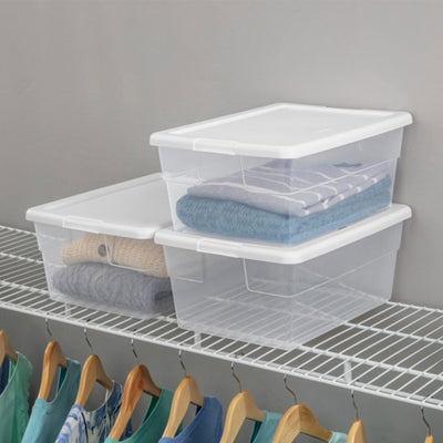 Sterilite Cleaner 16 Qt Stacking Storage Tote Containers (Open Box)(12 Pack)