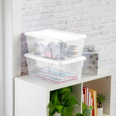 Sterilite Cleaner 16 Qt Stacking Storage Tote Containers (Open Box)(12 Pack)
