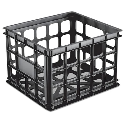 Sterilite Storage Crate, Stackable Plastic Bin Open Basket with Handles, 12 Pack