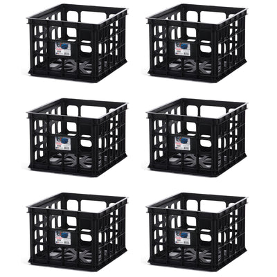 Sterilite 16929006 Plastic Black Storage Box Crate - Single (Open Box)
