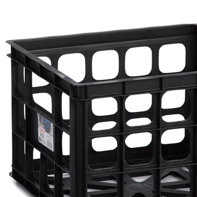 Sterilite 16929006 Plastic Black Storage Box Crate - Single (Open Box)