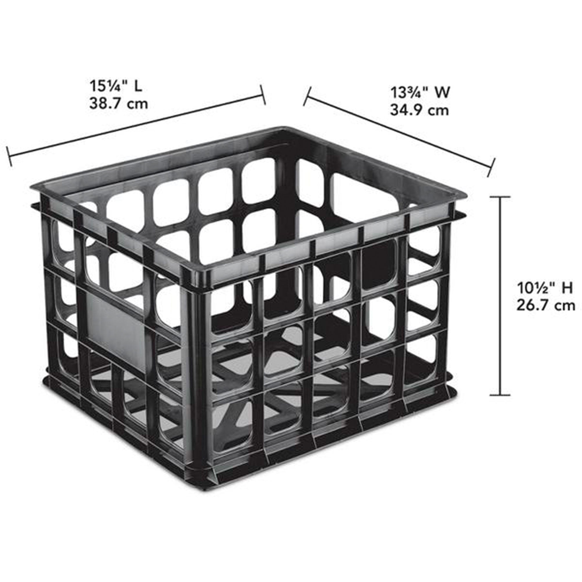 Sterilite 16929006 Plastic Black Storage Box Crate - Single (Open Box)