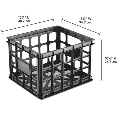 Sterilite 16929006 Plastic Black Storage Box Crate - Single (Open Box)