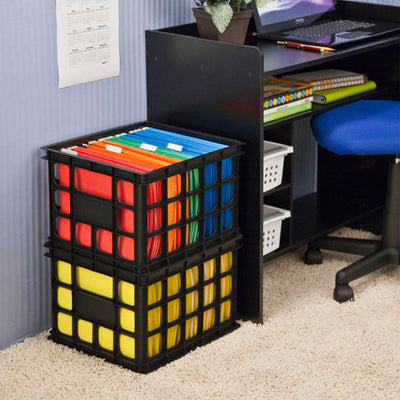 Sterilite 16929006 Plastic Black Storage Box Crate - Single (Open Box)