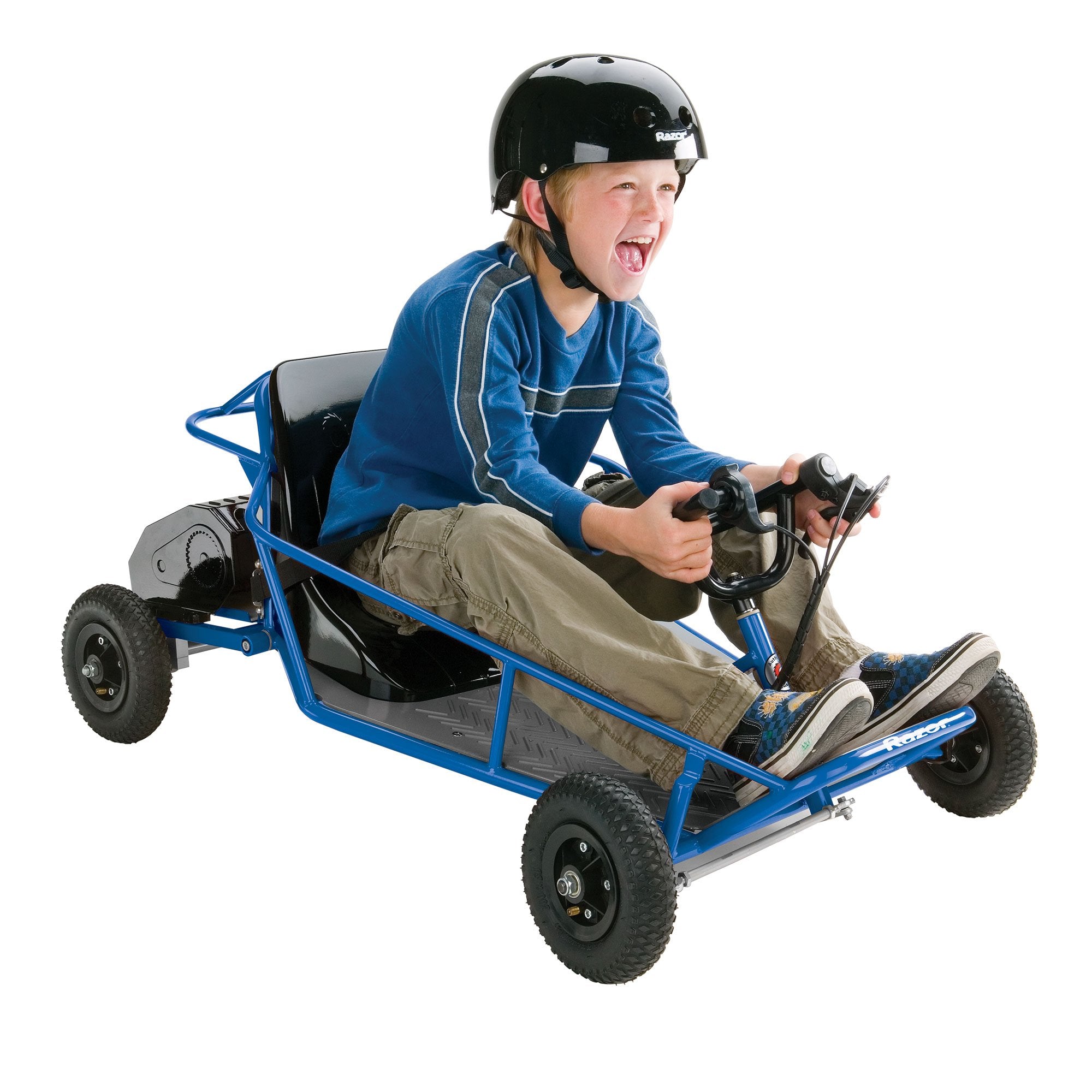 Razor Blue Kids Single Rider Electric Car Go Kart Dune Buggy & Red Dune Buggy