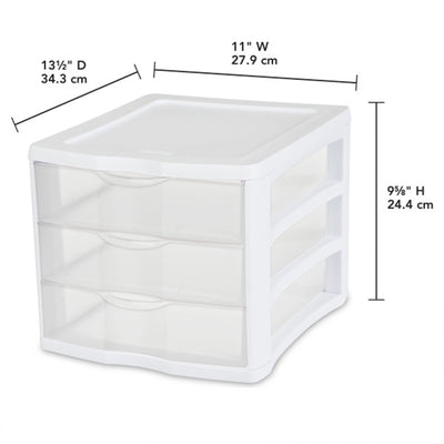 4 Sterilite ClearView Portable 3 Storage Drawer Organizer Cabinets (Open Box)