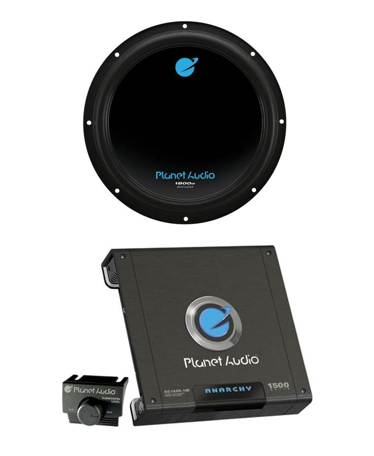 PLANET AUDIO AC12D 12" 1800W Car Audio Subwoofer + AC15001M 1500W MONO Amplifier - VMInnovations