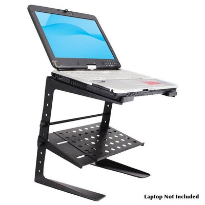 2) Pyle Pro PLPTS26 Laptop Computer Universal Stand for DJ W/Storage Shelf Black