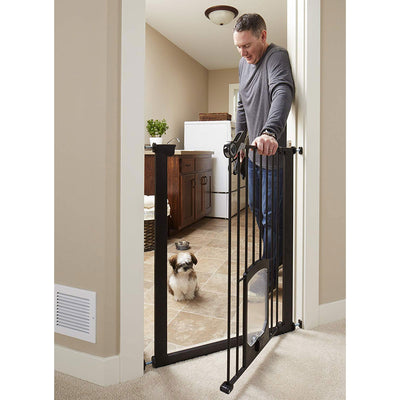 North States Pet Tall Petgate Passage Walk Through Dog Gate with Door (2 Pack) - VMInnovations