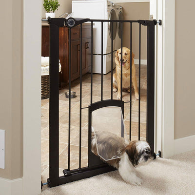 MyPet Tall Pet Gate Passage Walk Through 29.75 x 39 x 36 Gate with Door, Bronze