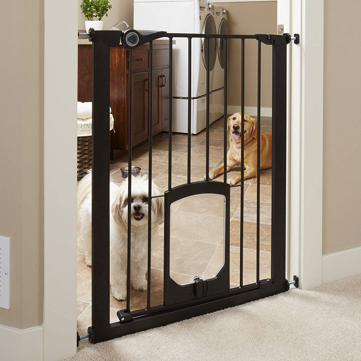 North States Pet Tall Petgate Passage Walk Through Dog Gate with Door (2 Pack) - VMInnovations