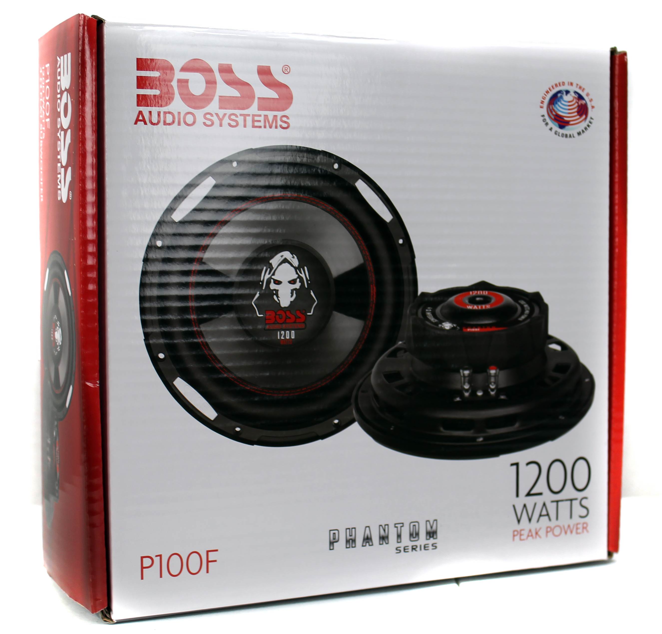 2) Boss P100F 10" 2400 Watt Car Shallow/Slim Subwoofer Power Sub Woofer Audio