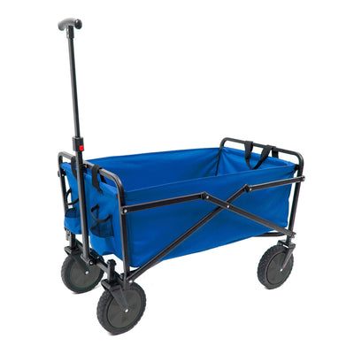 Seina Manual 150 Pound Capacity Heavy Duty Folding Utility Cart, Black & Blue