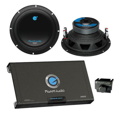 2) New Planet Audio AC8D 8" 2400W Car Subwoofers + AC2600.2 2600W 2-Ch Amplifier
