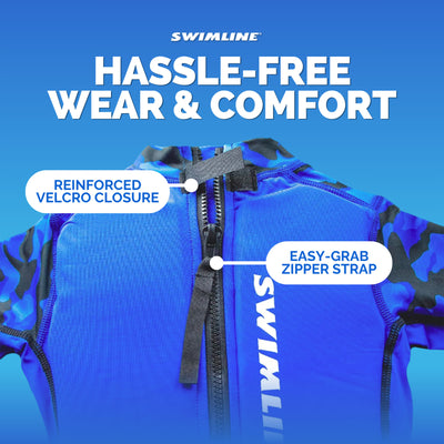 Swimline Blue Lycra Boy's Floating Swim Trainer Wet Suit Life Vest Small 9892B - VMInnovations