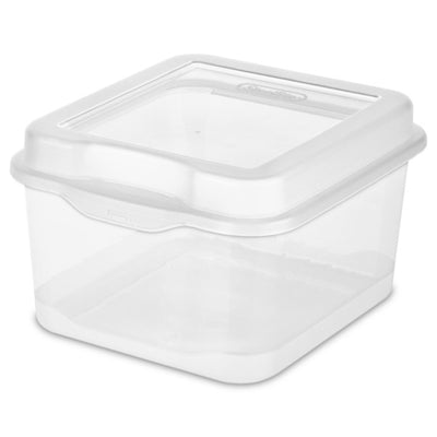 Sterilite 18038612 Plastic FlipTop Latching Storage Container, Clear (48 Pack)