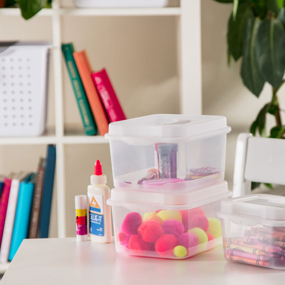 Sterilite Plastic FlipTop Hinged Storage Box Container w/ Latching Lid, 24 Pack