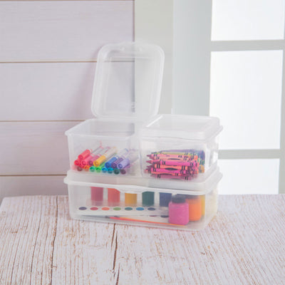 Sterilite 18038612 Plastic FlipTop Latching Storage Container, Clear (48 Pack) - VMInnovations