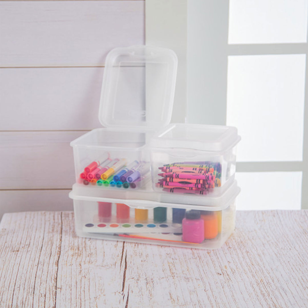 Sterilite Clear Plastic Flip Top Latching Storage Box Container w/ Lid (36 Pack) - VMInnovations