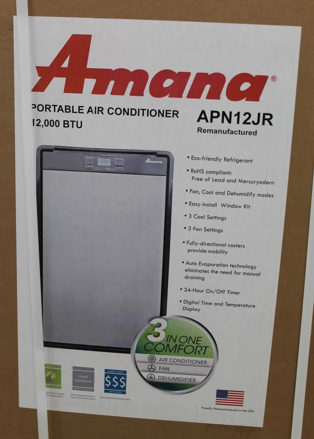 Amana APN12J 12000 BTU Portable Air Conditioner w/Remote - Open Box