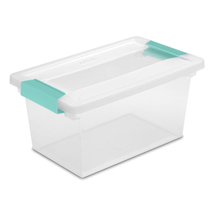 Sterilite Plastic Medium Clip Storage Box Container with Latching Lid, 4 Pack