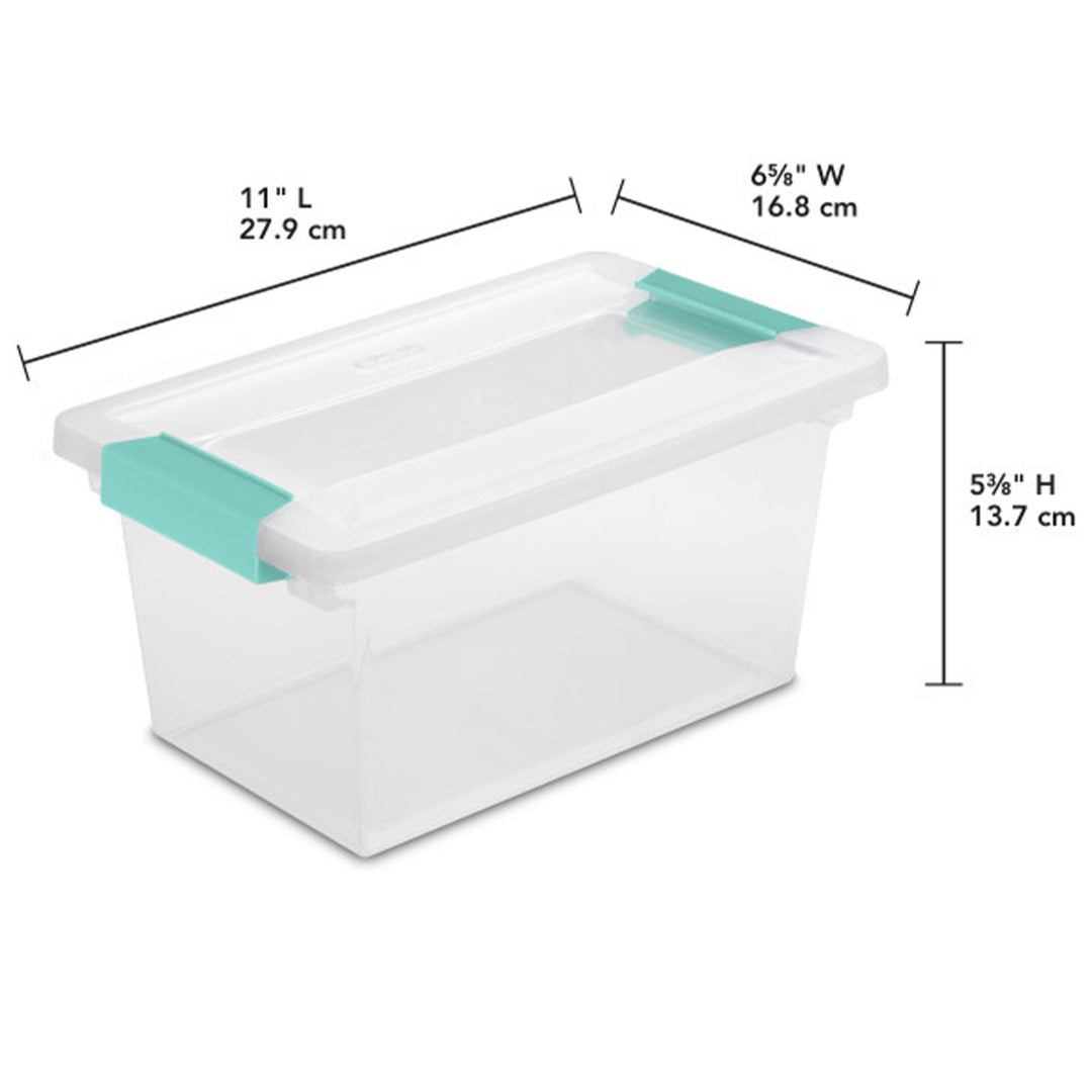 Sterilite Plastic Medium Clip Storage Box Container with Latching Lid, 8 Pack