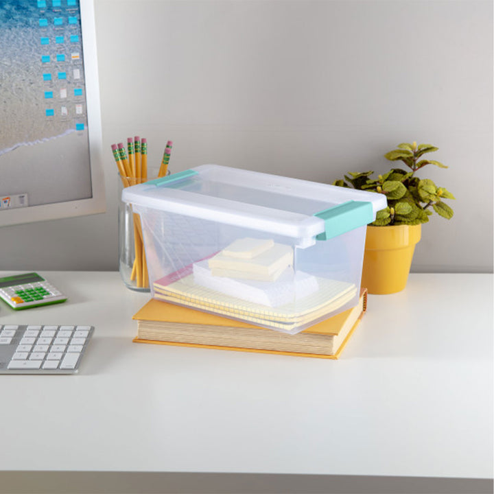 Sterilite Plastic Medium Clip Storage Box Container with Latching Lid, 4 Pack - VMInnovations