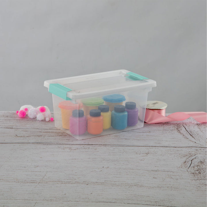 Sterilite Plastic Medium Clip Storage Box Container with Latching Lid, 4 Pack - VMInnovations