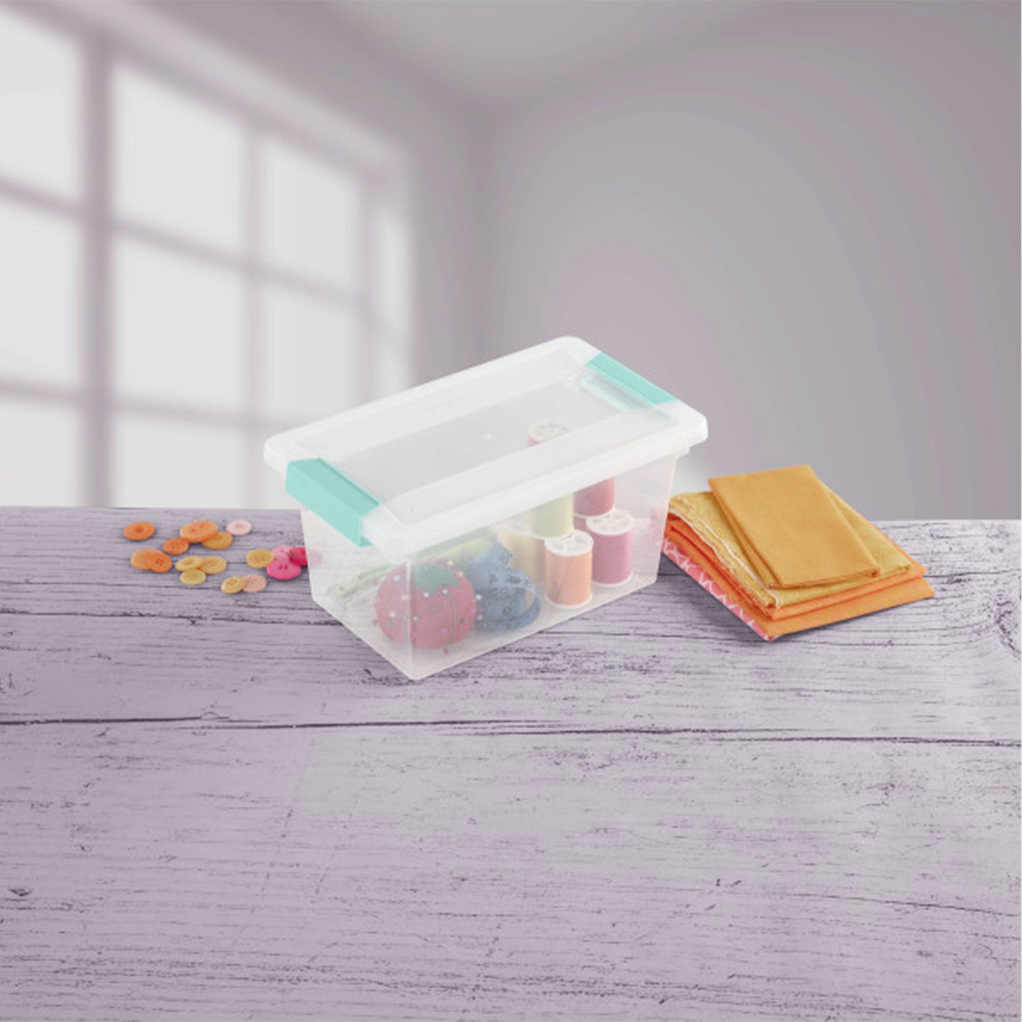 Sterilite Plastic Medium Clip Storage Box Container with Latching Lid, 4 Pack - VMInnovations