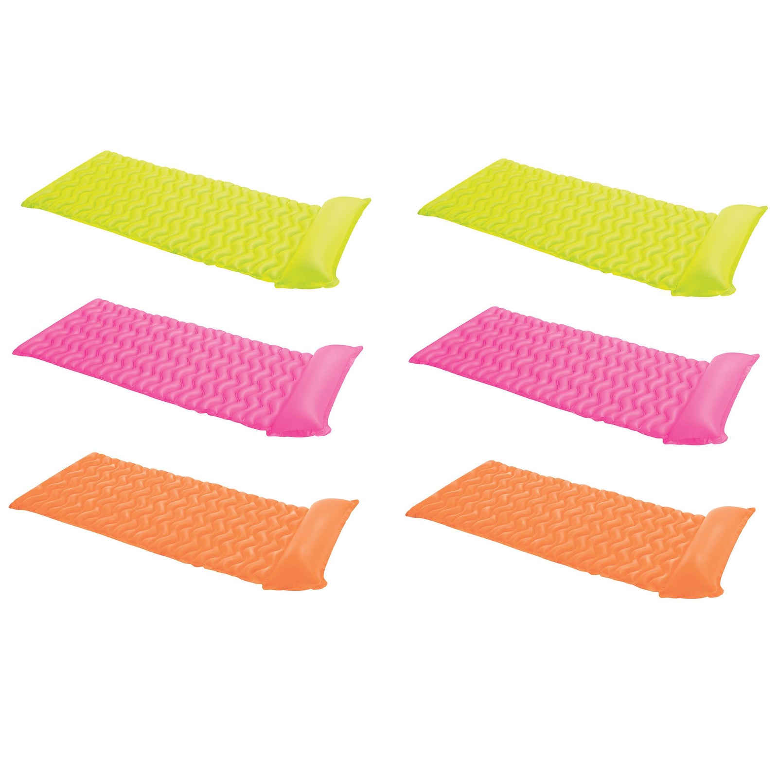 Intex Tote 'N Float Wave Mat Floating Pool Lounger with Headrest (6 Pack) - VMInnovations