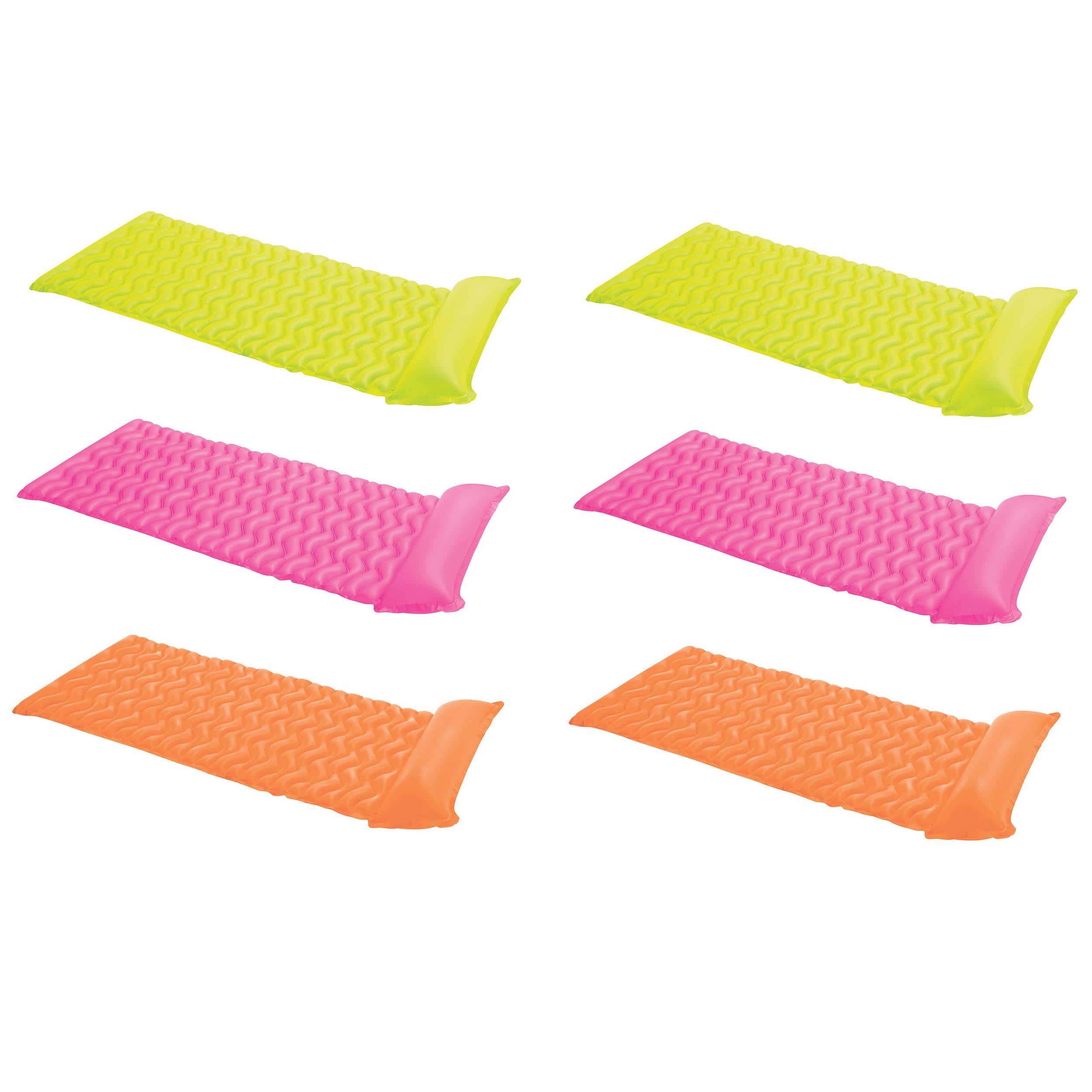 Intex Tote 'N Float Wave Mat Floating Pool Lounger with Headrest (6 Pack) - VMInnovations