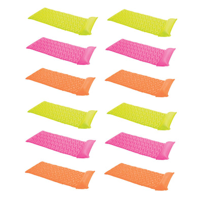 Intex Tote 'N Float Wave Mat Floating Pool Lounger with Headrest (12 Pack) - VMInnovations
