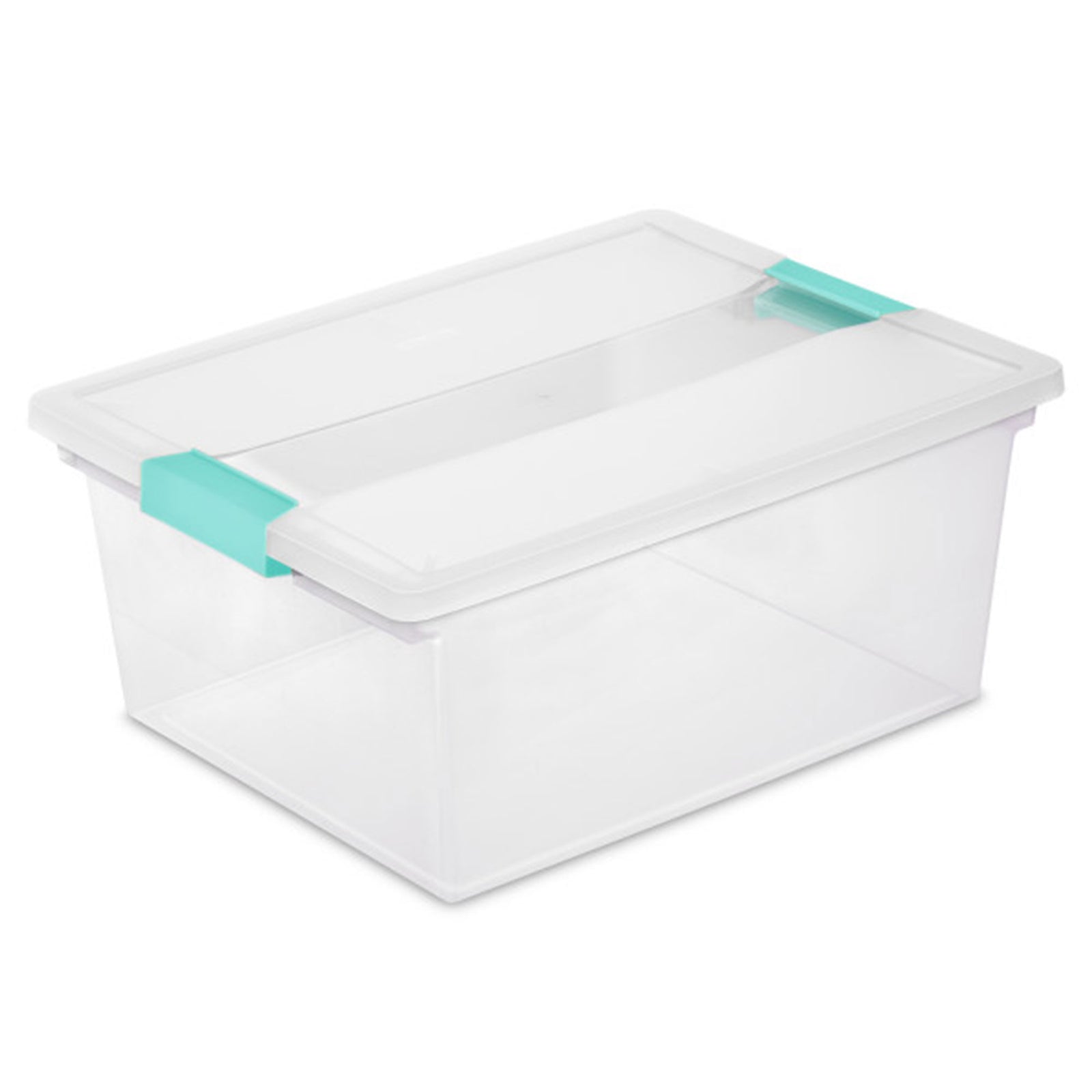 Sterilite Deep Plastic Stackable Storage Bin w/ Clear Latch Lid, Clear (4 Pack) - VMInnovations