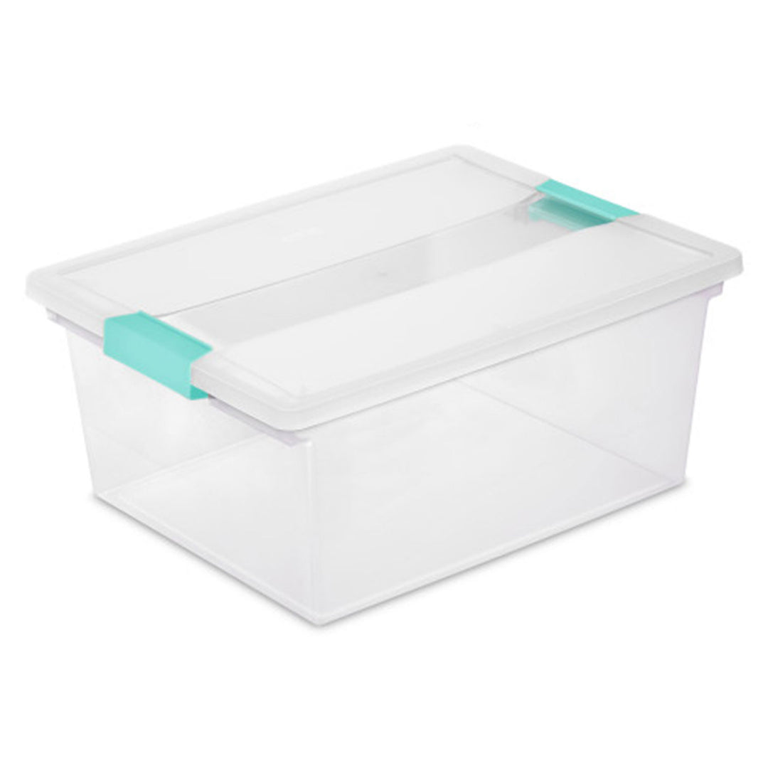 Sterilite Deep Clear Plastic Stackable Storage Bin w/ Clear Latch Lid, 12 Pack