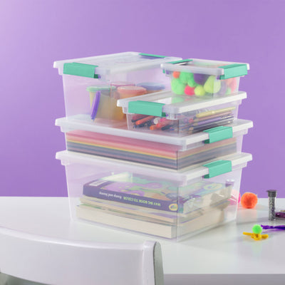 Sterilite 19658604 Deep File Clip Box Clear Storage Container (Open Box)(4 Pack)