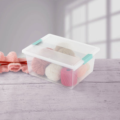 Sterilite Deep Clear Plastic Stackable Storage Bin with Clear Latch Lid, 8 Pack - VMInnovations