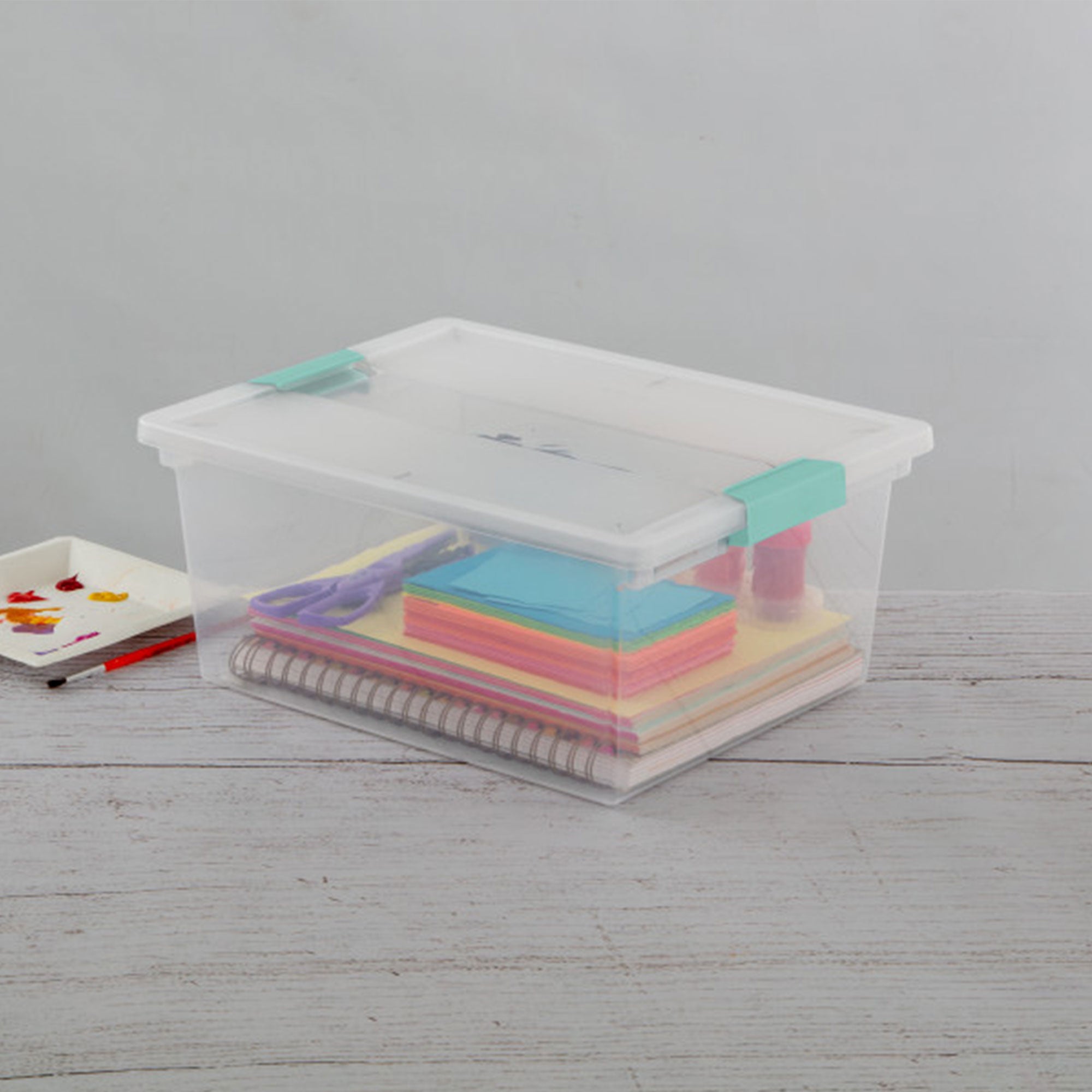 Sterilite Deep Clear Plastic Stackable Storage Bin with Clear Latch Lid, 8 Pack - VMInnovations