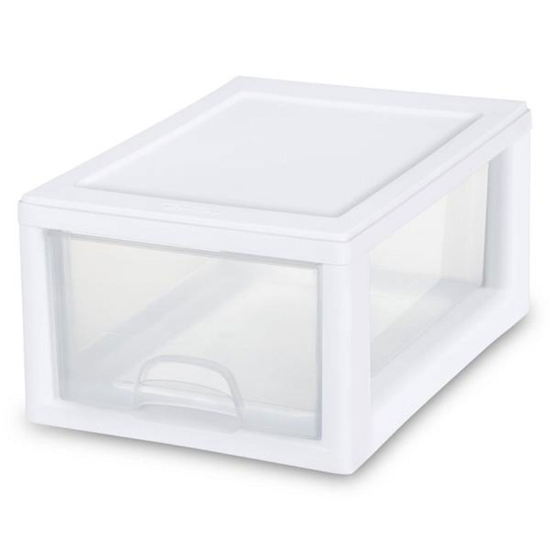 Sterilite Small Box Modular Stacking Storage Drawer Container Closet (6 Pack)