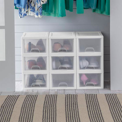 Sterilite 20518006 Stackable Small Drawer White Frame & See-Through (36 Pack)
