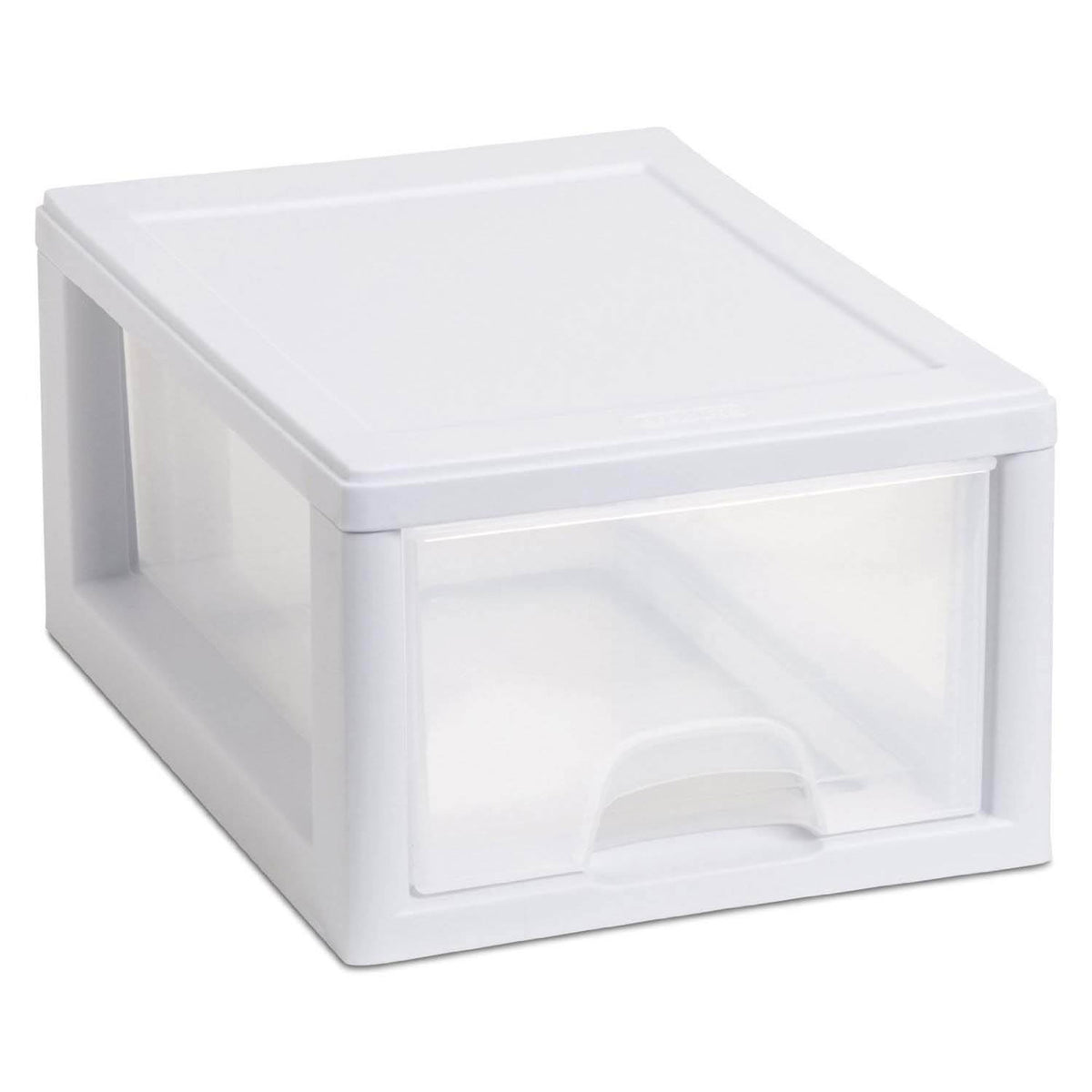 Sterilite Small Clear Plastic Stackable Drawer with White Frame (30 Pack)