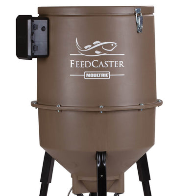 MOULTRIE 30 Gallon Feedcaster Pro Directional Tripod Fish Feeder + 6Volt Battery