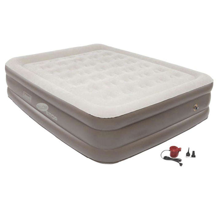 COLEMAN Camping Double Support Queen Air Mattress w/120 Volt Pump - Open Box