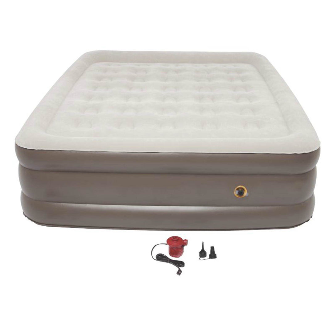 COLEMAN Camping Double Support Queen Air Mattress w/120 Volt Pump - Open Box